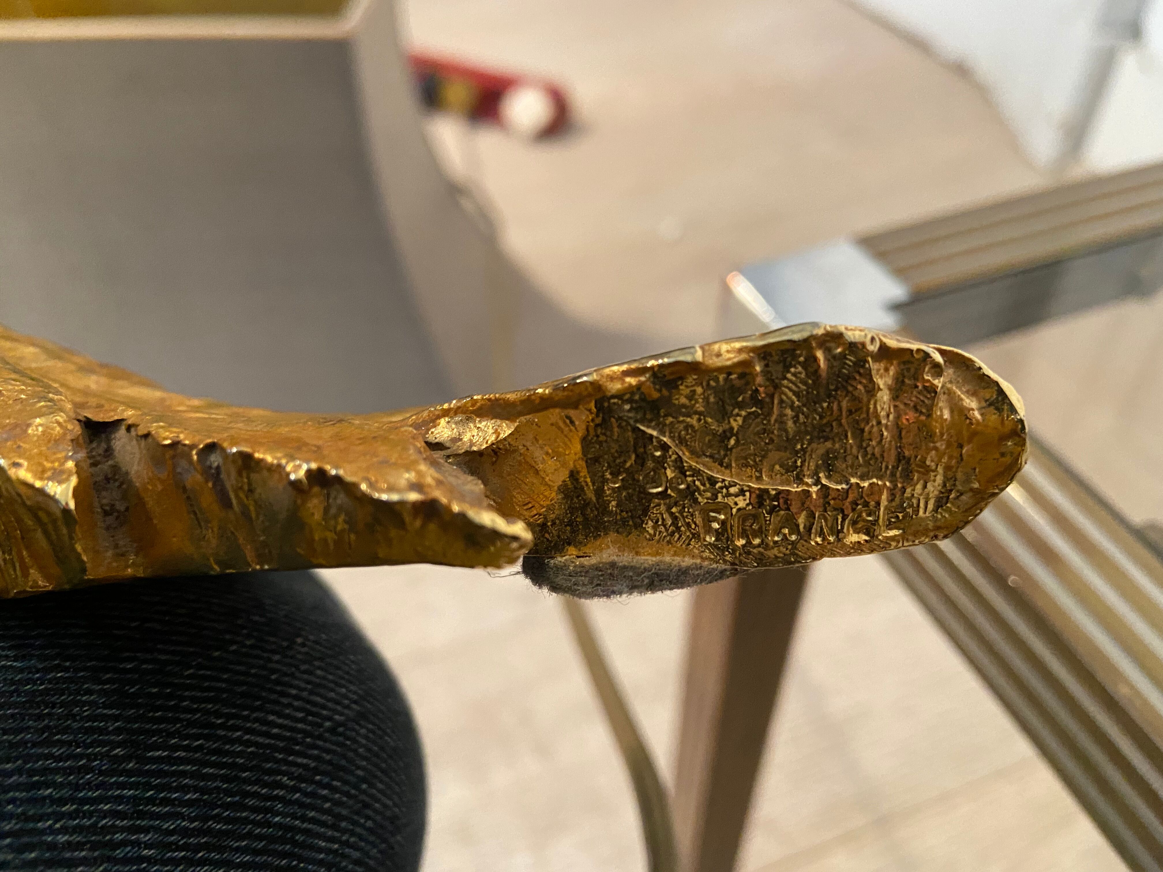 Sculptural bronze lamp, Fondica, Paris