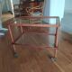 Table roulante vintage années 50 attribuée Cesare Lacca  bois et verre