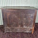 Low walnut sideboard with cross, Restoration period, 19th century