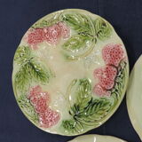 Set of six old slurry dessert plates