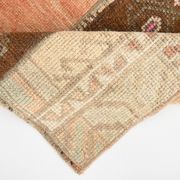 2x6 Turkish Short Brown Handmade Vintage Runner Rug, 64x174Cm