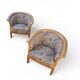 2 x armchair / club chair / floral fabric / 1980s