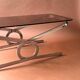 Table basse verre fumé et chrome 1970