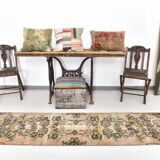 2x9 Rug For Floral Green Turkish Vintage Runner Rug, 64x279Cm SKU 24965