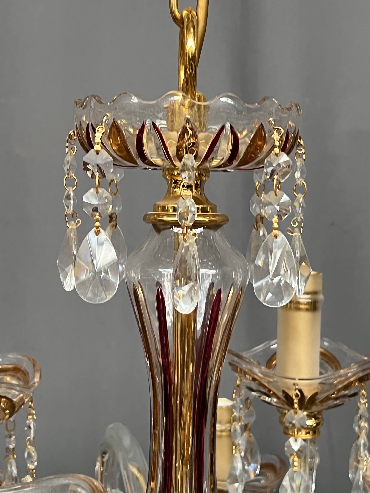 Venetian lustre. Crystal, glass, hand-painted. 12 light points.