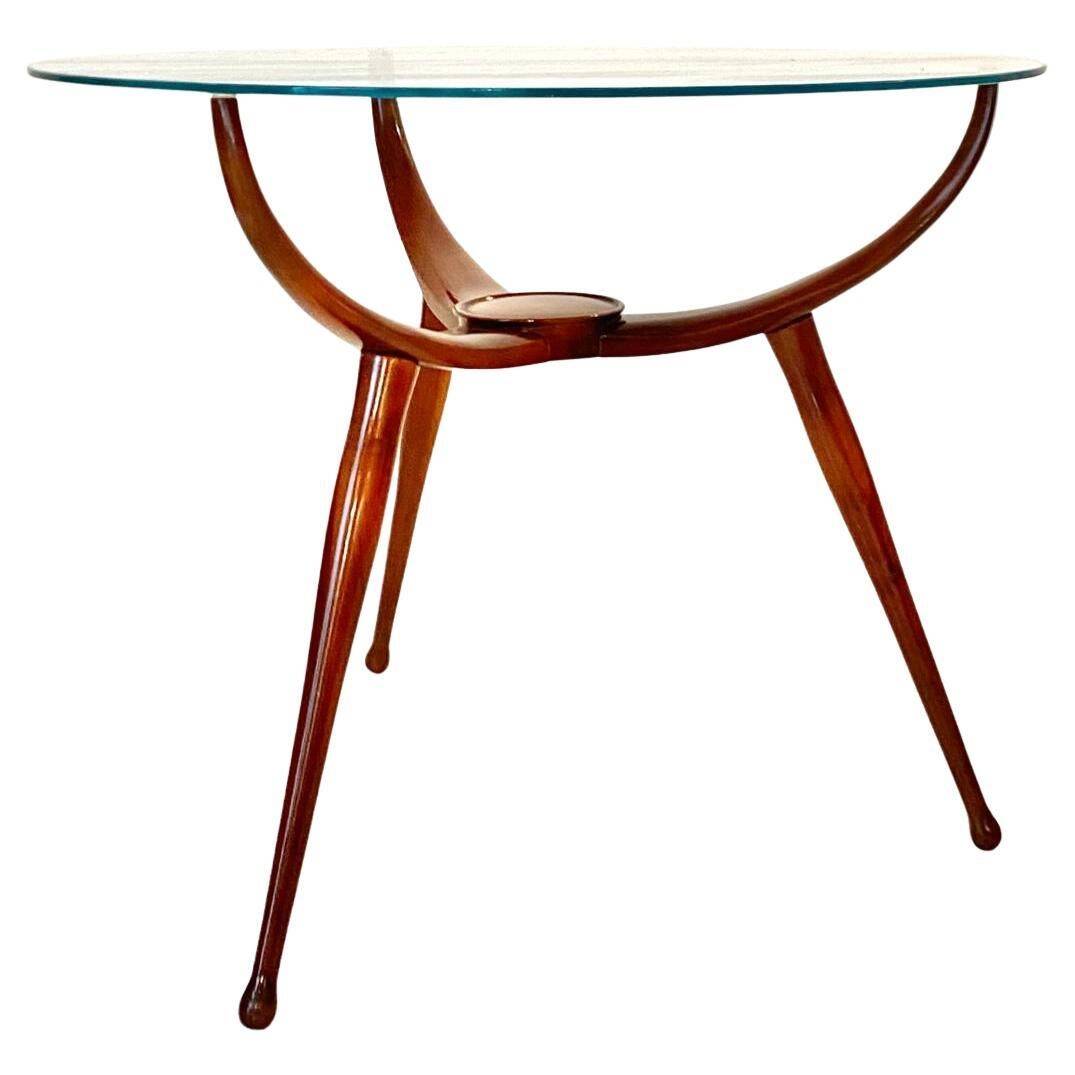 Table araignée en bois du milieu du siècle, dans le style de Carlo De Carli Italie années 1950