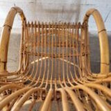 Rocking chair en rotin, 1950