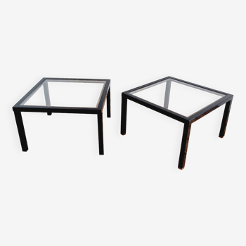 Metal and glass end tables