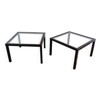 Metal and glass end tables