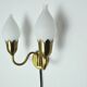 Fog & Mørup 2-Arm Brass and Opaline Glass Tulip Wall Lamp