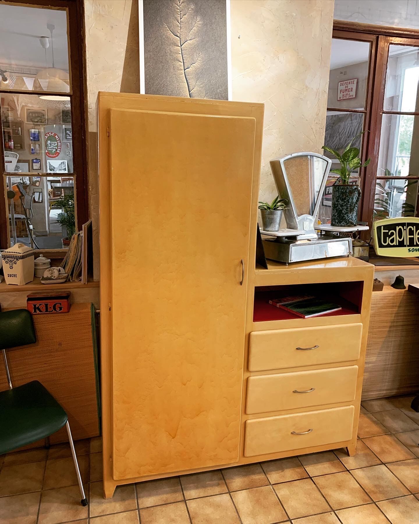 Yellow antique wardrobe