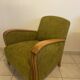 Fauteuil Art Déco en tissu vert