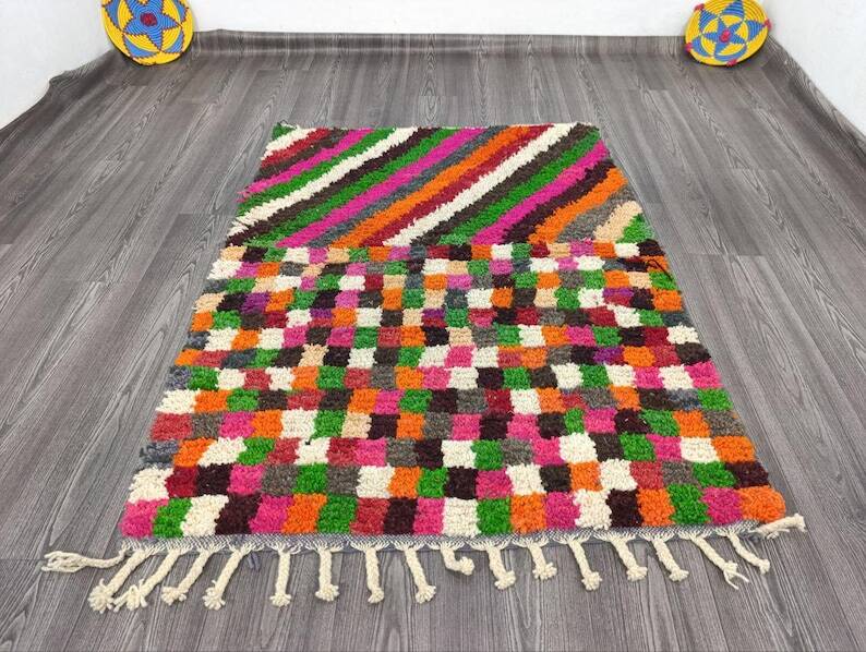 Handmade multicolored Moroccan rug 200cm x 300cm