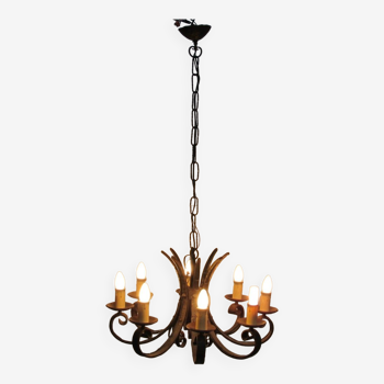 Wrought iron chandelier from the 1940s