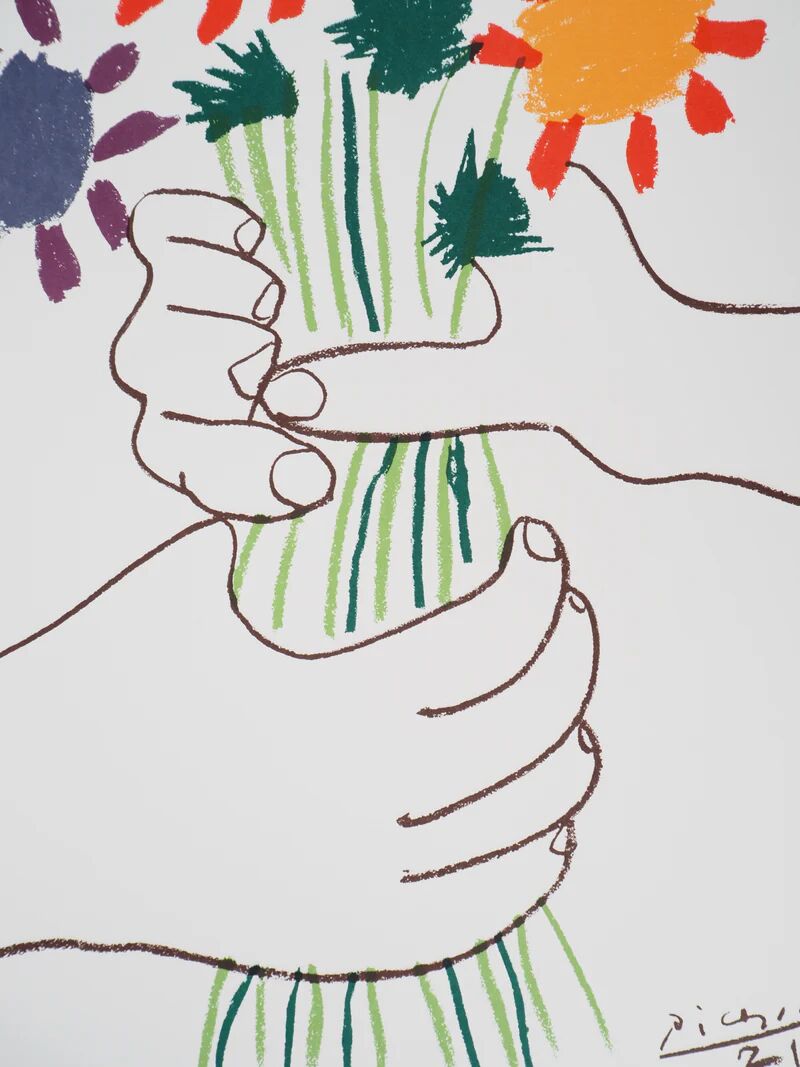 Pablo Picasso: The Bouquet of Peace, signed lithograph
