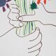 Pablo Picasso : Le bouquet de la paix, lithographie signée