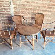 Salon de jardin en rotin vintage