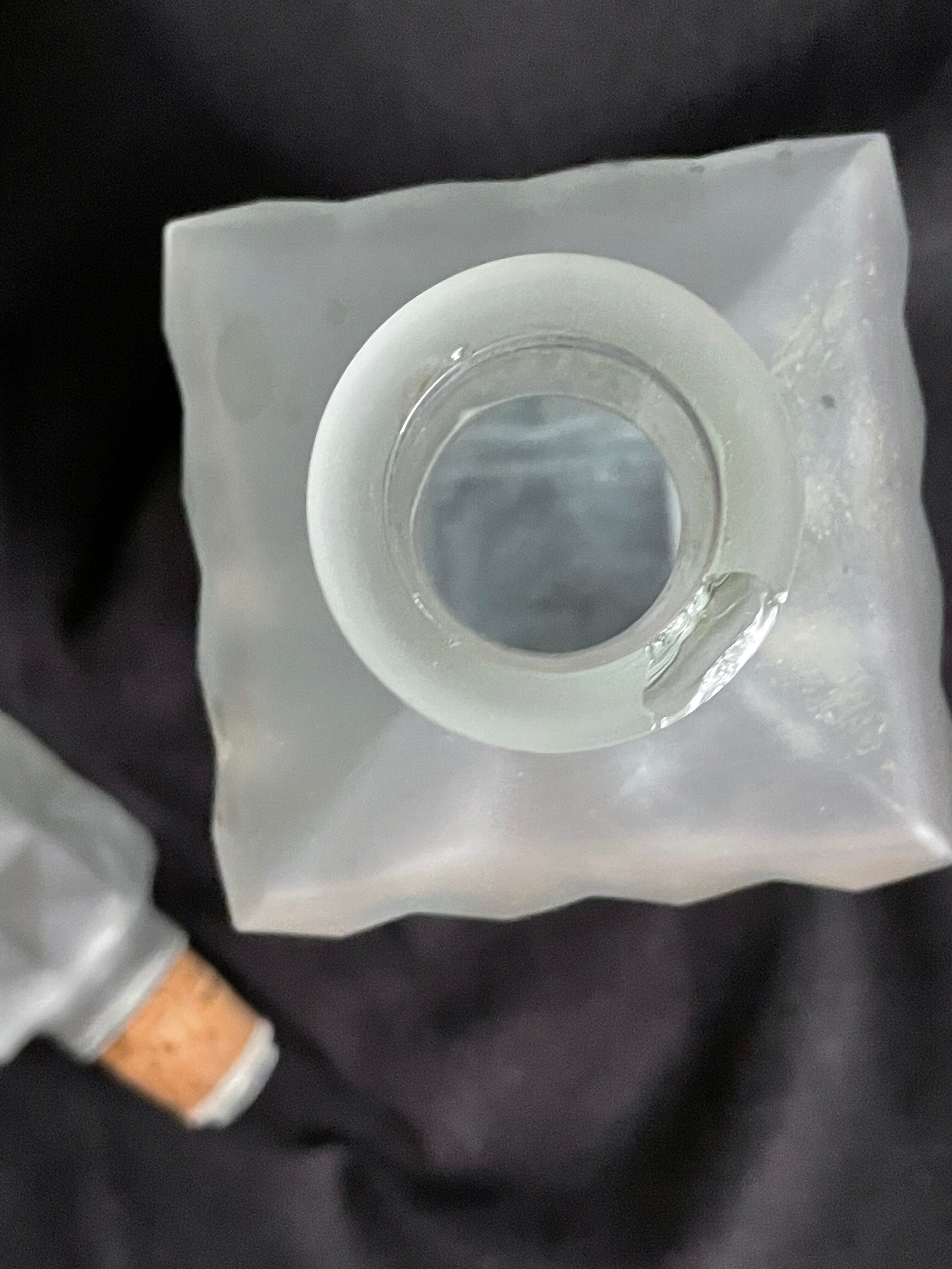 Green frosted glass whisky decanter