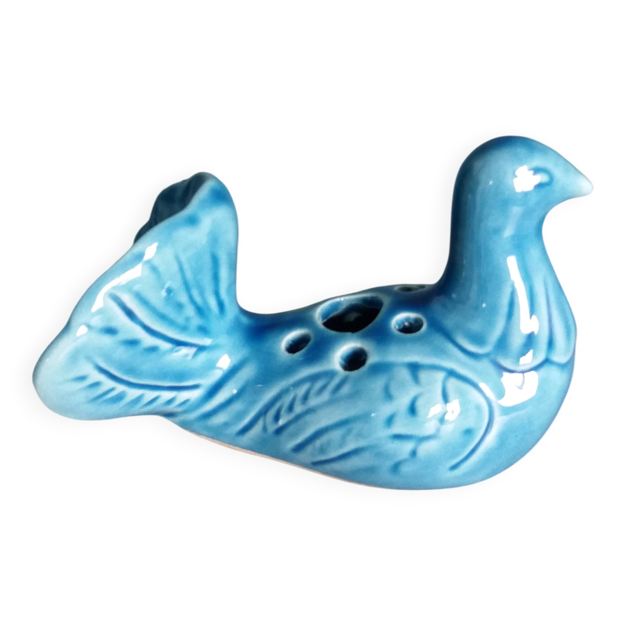 Dove bird vase flower holder in ceramic signed Saint Paul de Vence
