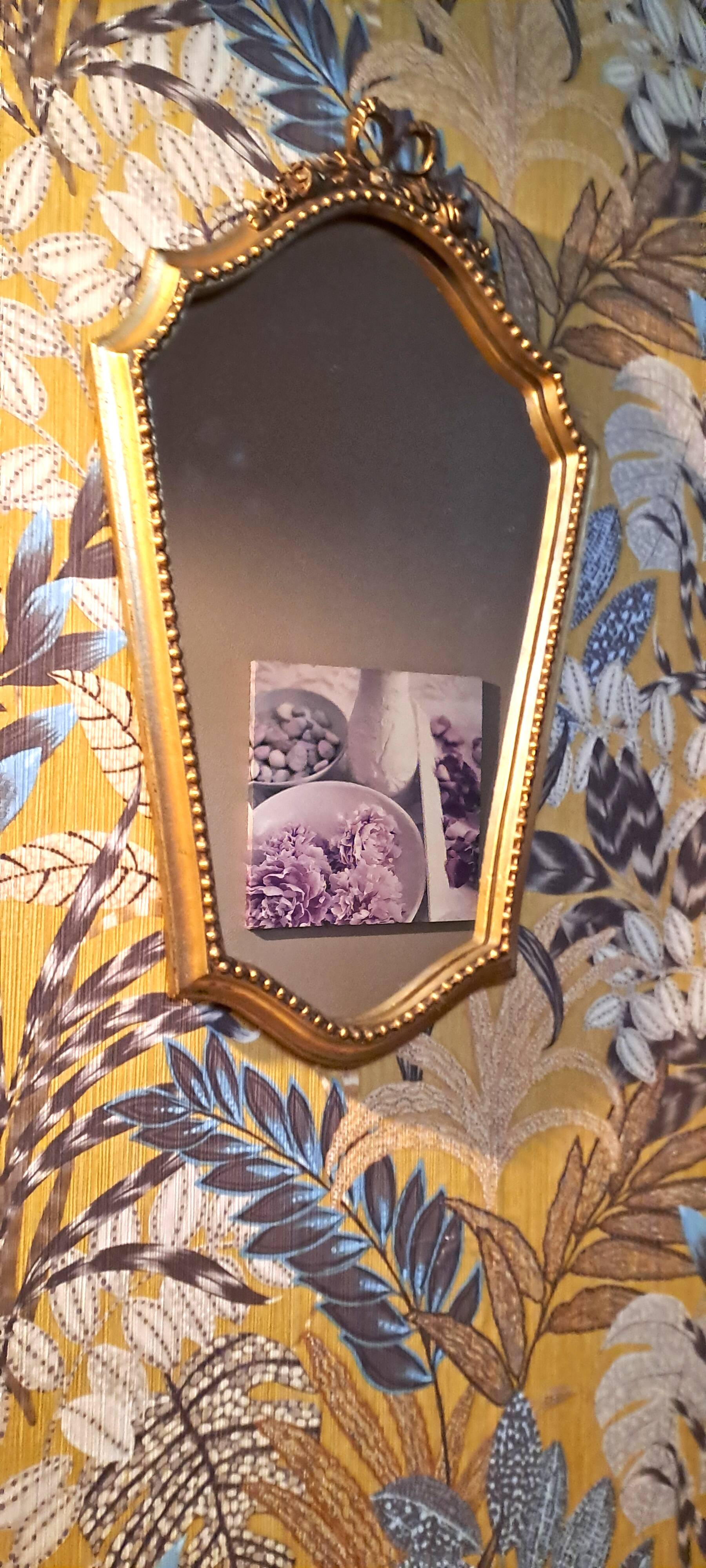 Gilded Mirror XX France Vintage Decoration Classic Gilded Wooden Frame