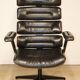 Fauteuil de bureau vintage en skaï et bois - 1970