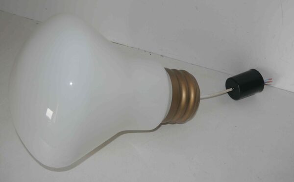Suspension vintage en opaline en forme d'ampoule s