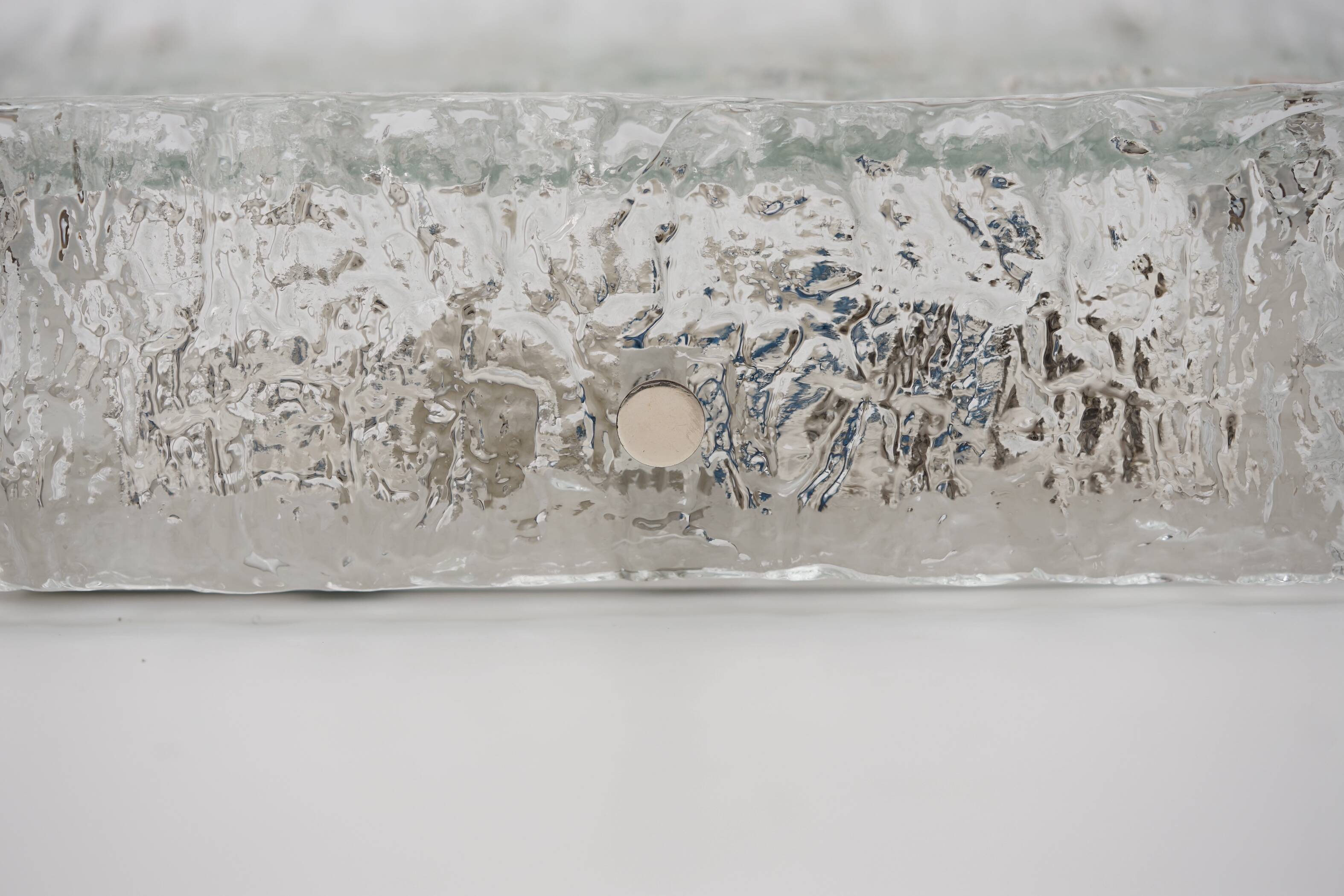 Ice glass ceiling lamp by Kaiser Leuchten 1970s