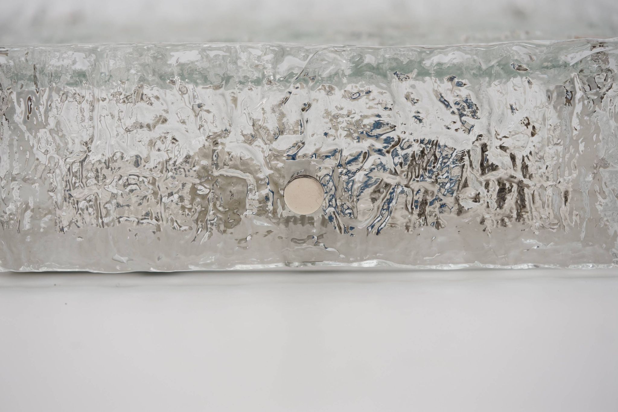 Ice glass ceiling lamp by Kaiser Leuchten 1970s