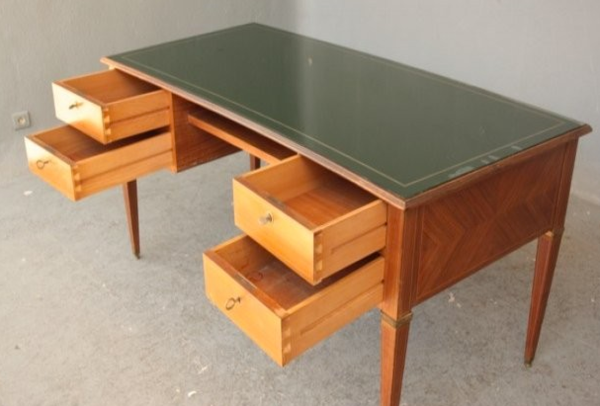 Plated style Louis XVI mahogany desk