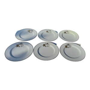 6 assiettes plates  porcelaine - limoges