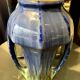 Grand vase forme amphore en gres de pierrefonds a couleur bleue et verte
