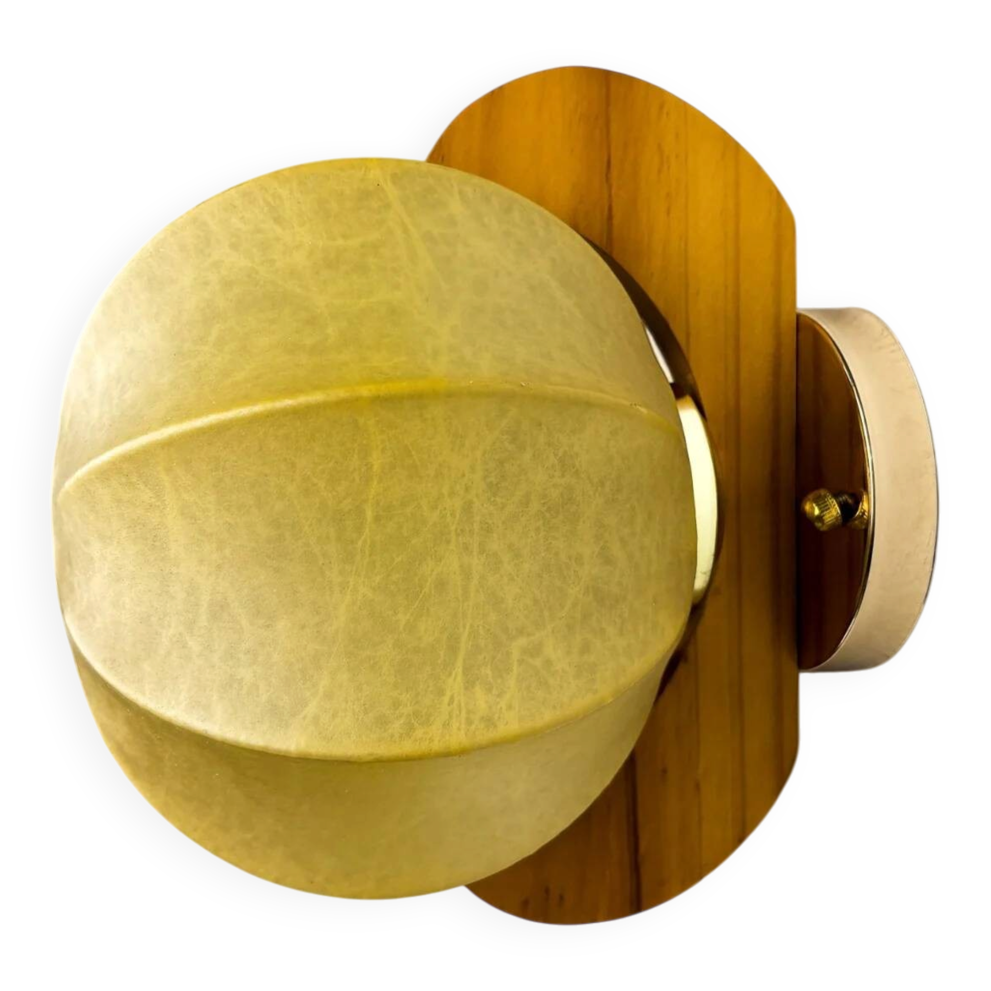 Italian "Cocoon" wall light, resin and pine wood, 1970
