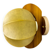 Italian "Cocoon" wall light, resin and pine wood, 1970