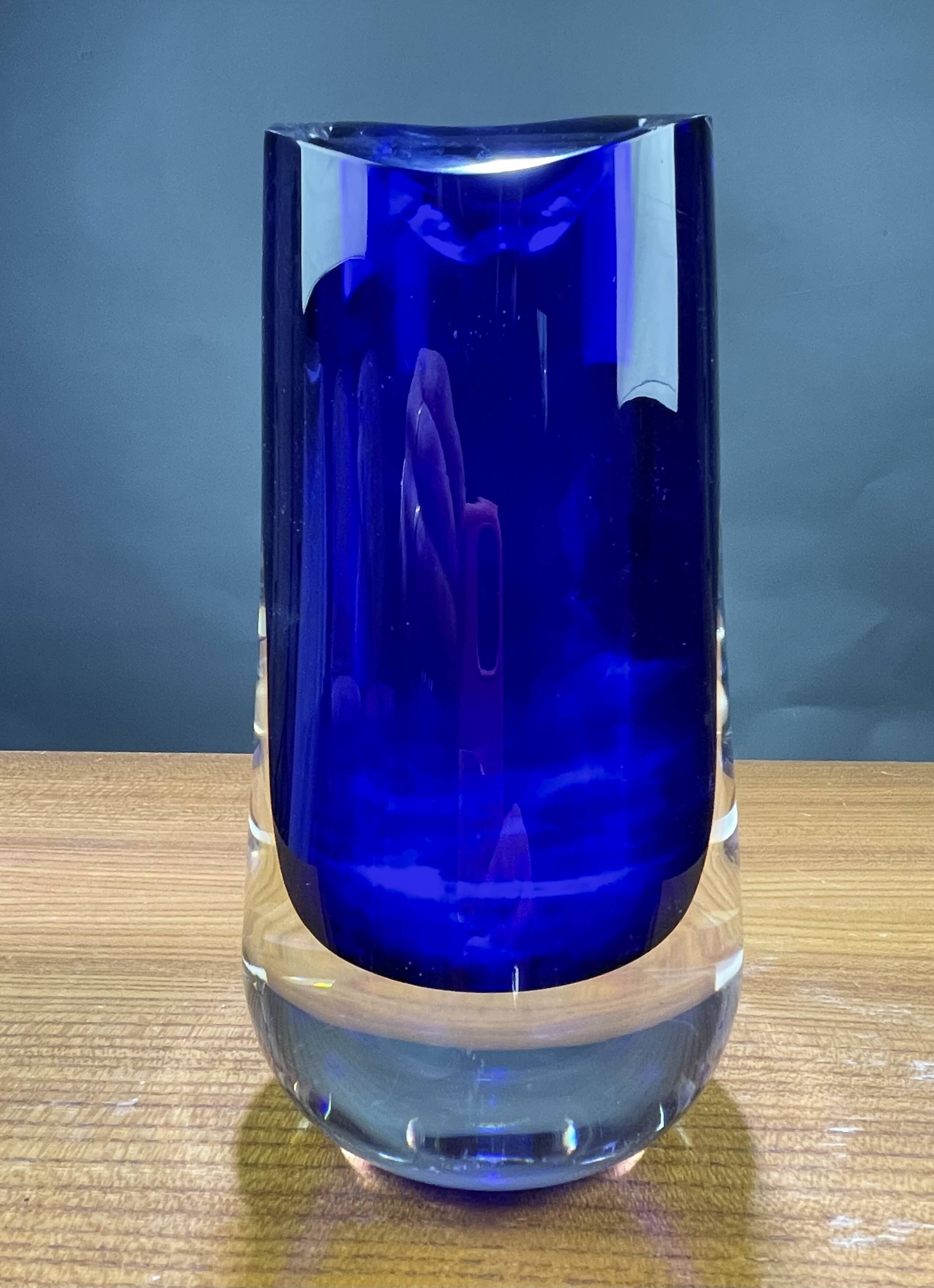 Blue glass vase