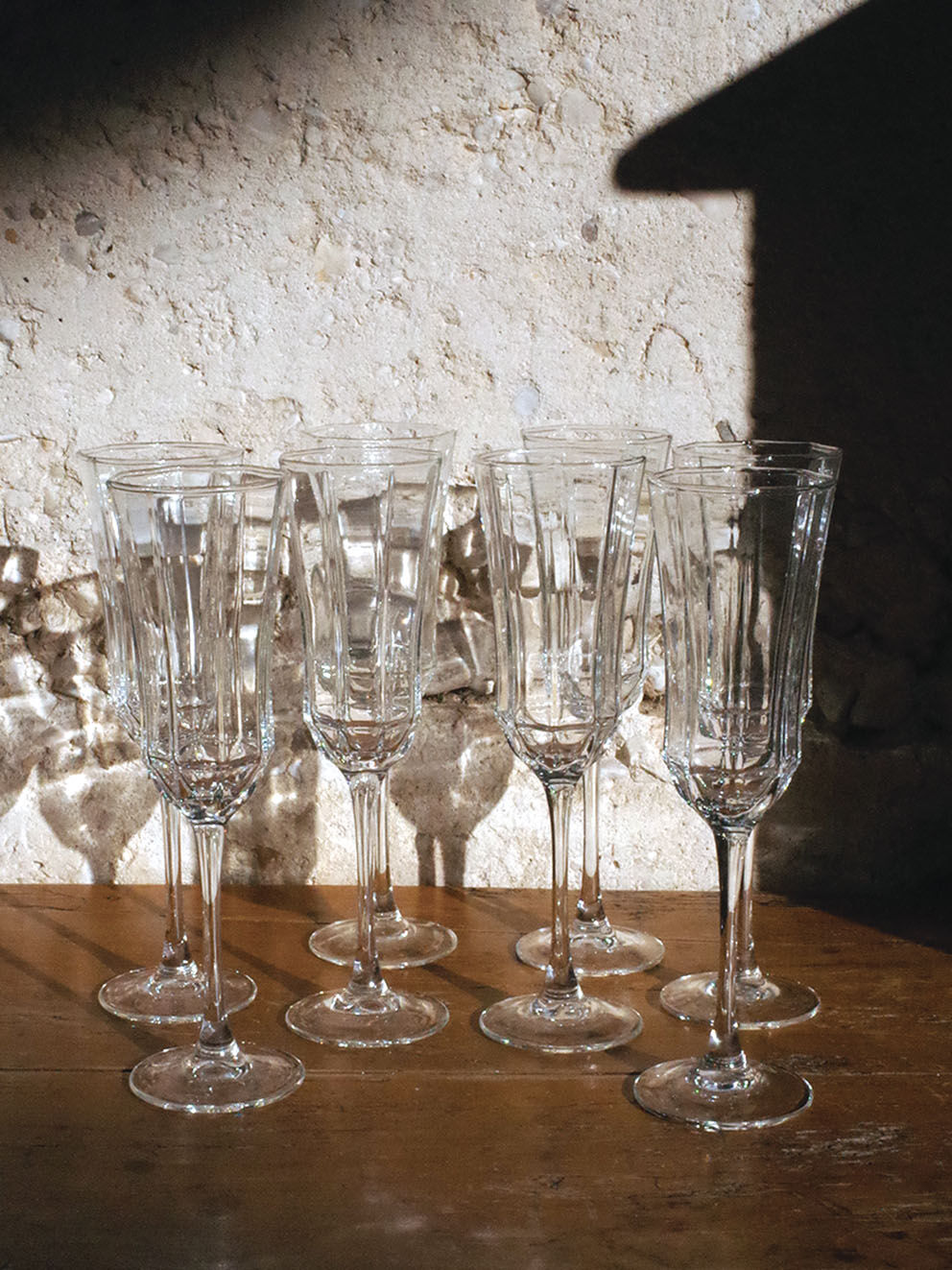 Set of 8 champagne flutes