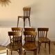 ensemble de 6 chaises bistrot en bois courbé années 50