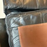Black leather relax armchair from the 70s