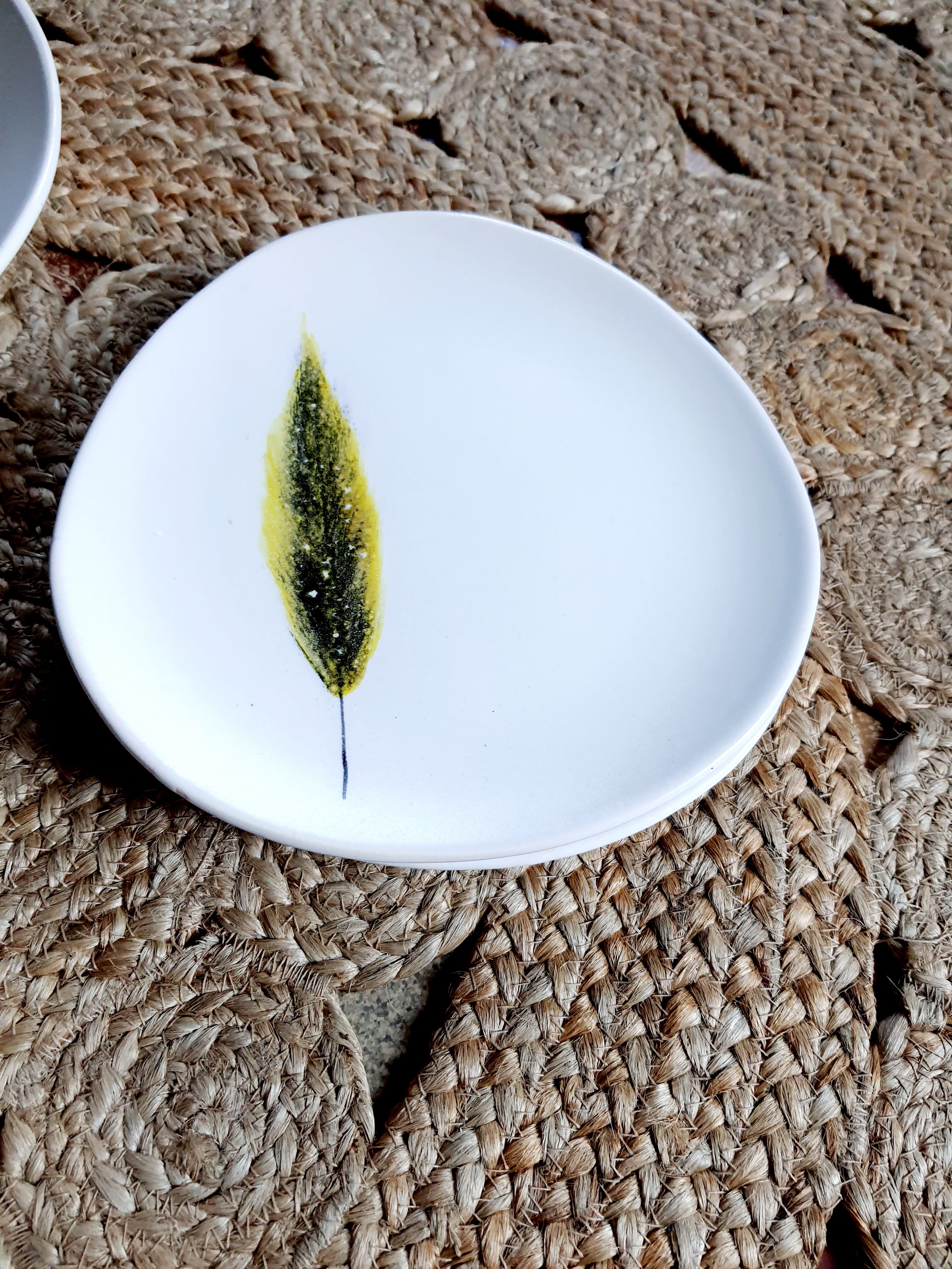 Service plates Feather NIDERVILLER vintage