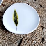 Service assiettes plume Niderviller vintage