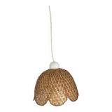 Vintage wicker rattan flower suspension
