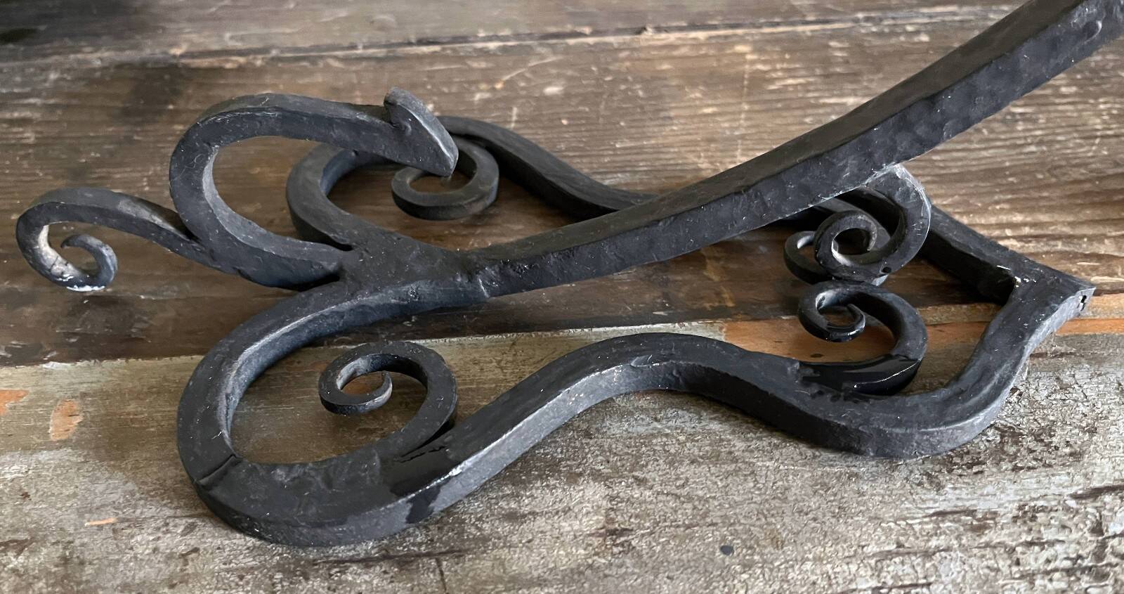 Antique Arts & Crafts Lamp cf. Tiffany Wrought iron and stained glass