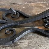 Antique Arts & Crafts Lamp cf. Tiffany Wrought iron and stained glass