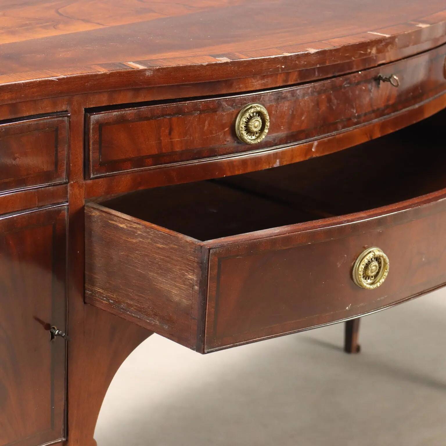 Antique mahogany sideboard with drawers, Italy, late 19th century.