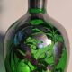 Murano glass alcohol bottle green & silver 1930s - 1940s.