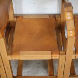 Ensemble de 4 chaises et table basse Maison Regain, France, circa 1970