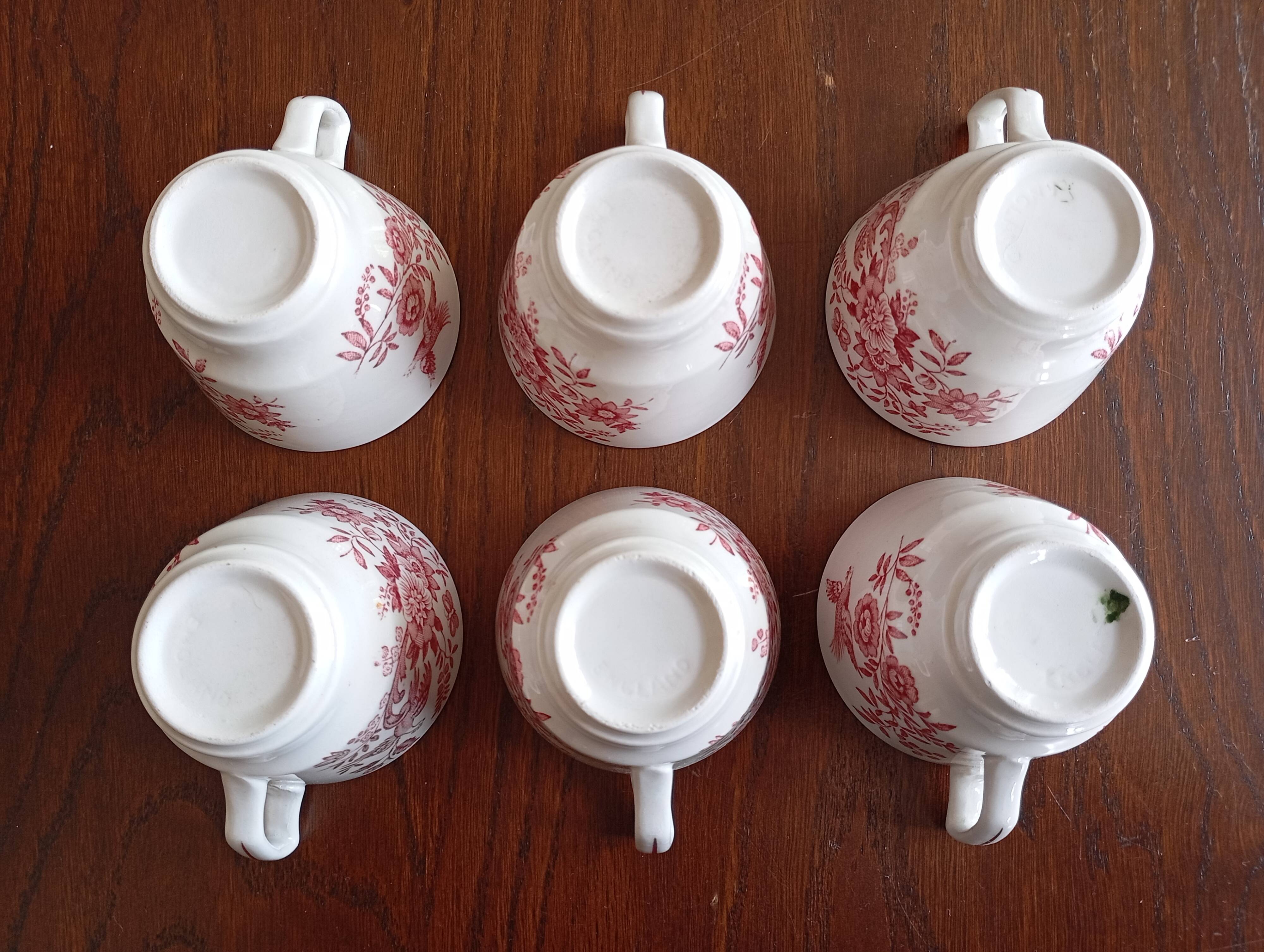 English mocha cups "Windsor" pink Ridgway (Staffordshire)