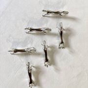 6 silver-plated knife rests in the shape of a horse. 1960s