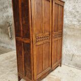 Old wardrobe linen cabinet beech wood