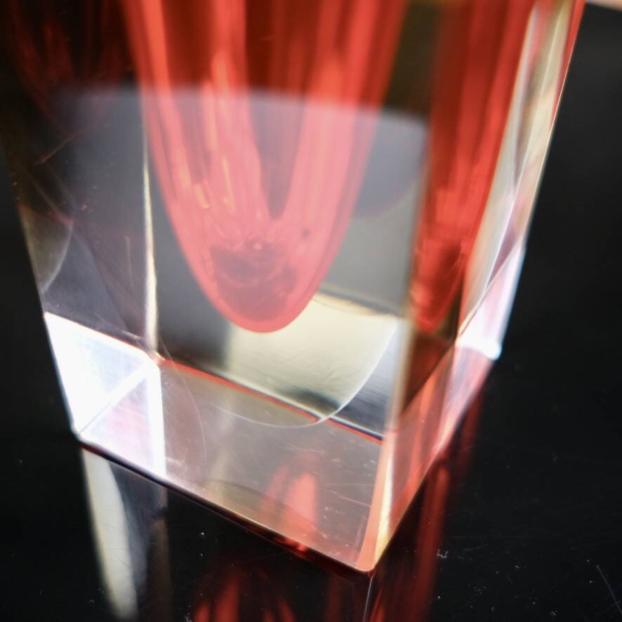 Large red Sommerso Murano vase, Italy, 1960s