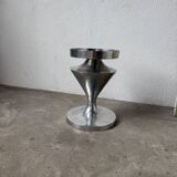 Brushed stainless steel console pedestal 1970